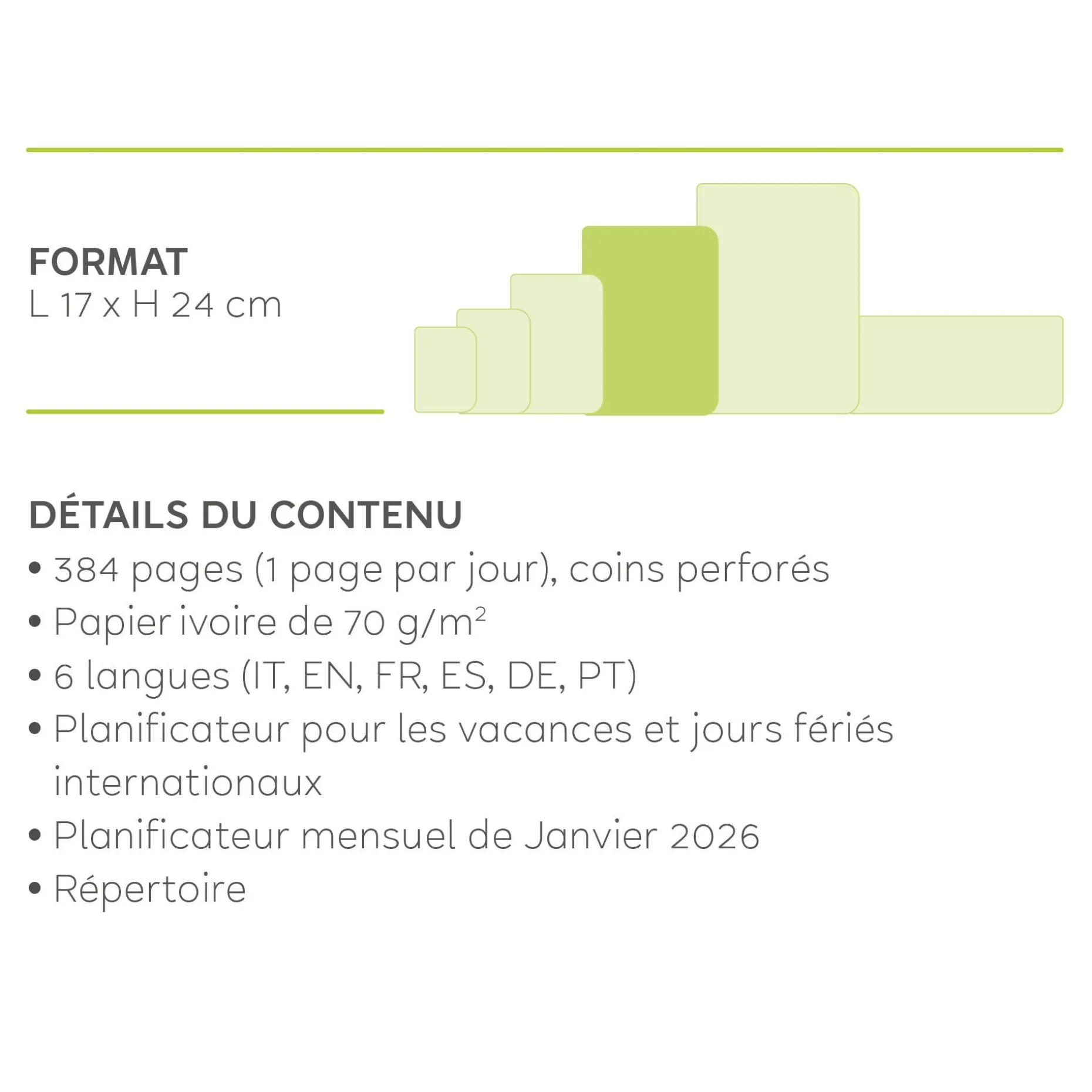 Agenda 12 Mois Journalier - Large - 2025
