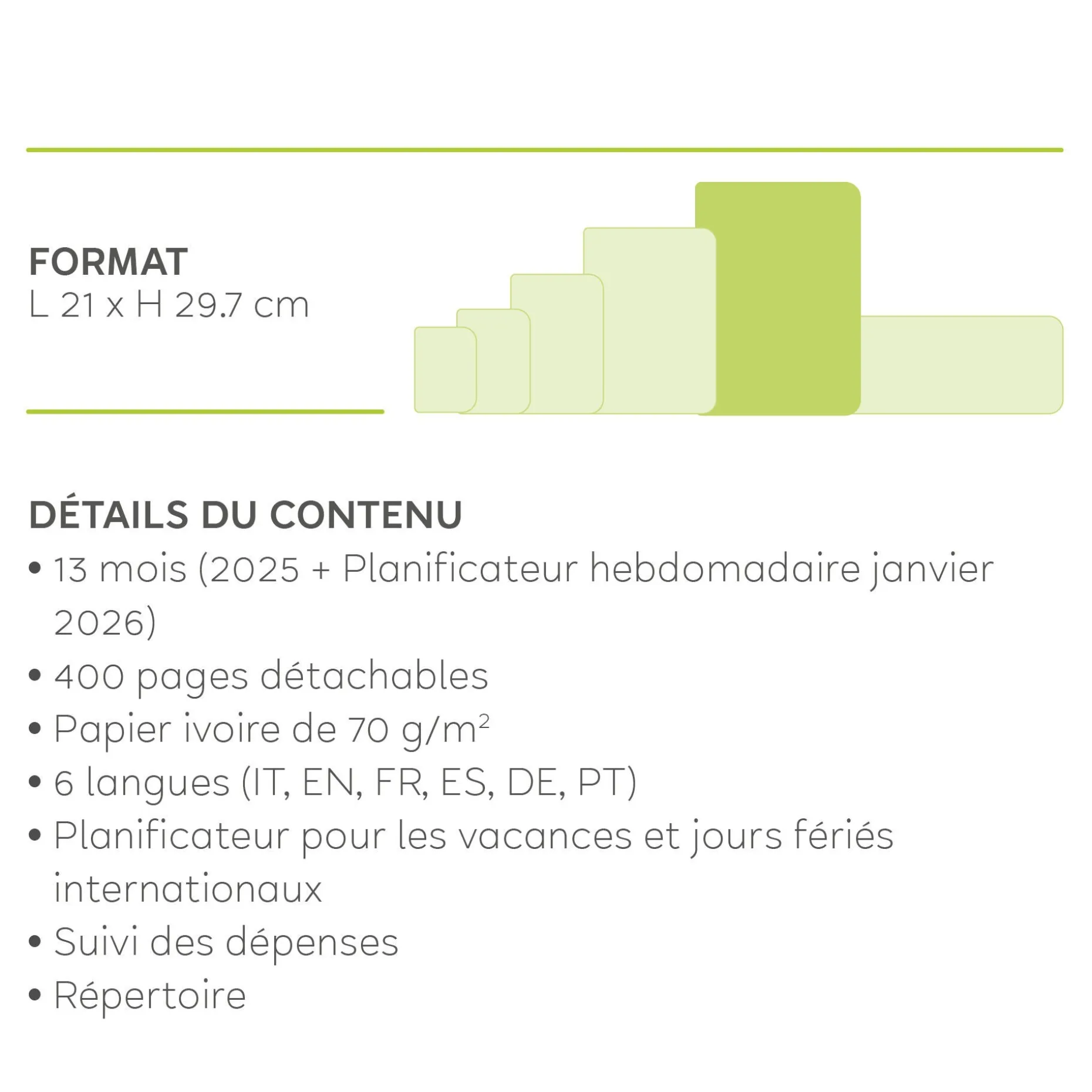 Agenda 13 Mois Journalier - Maxi - 2025