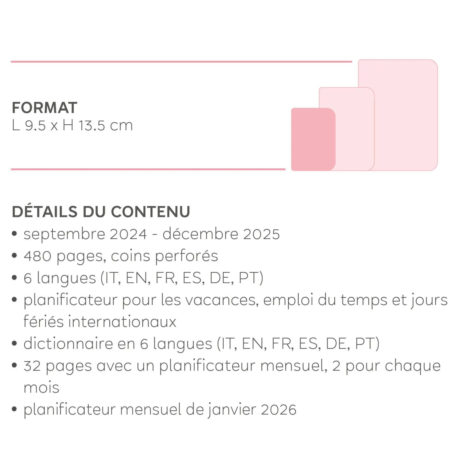 Agenda 16 Mois Journalier - Small - 2024/2025