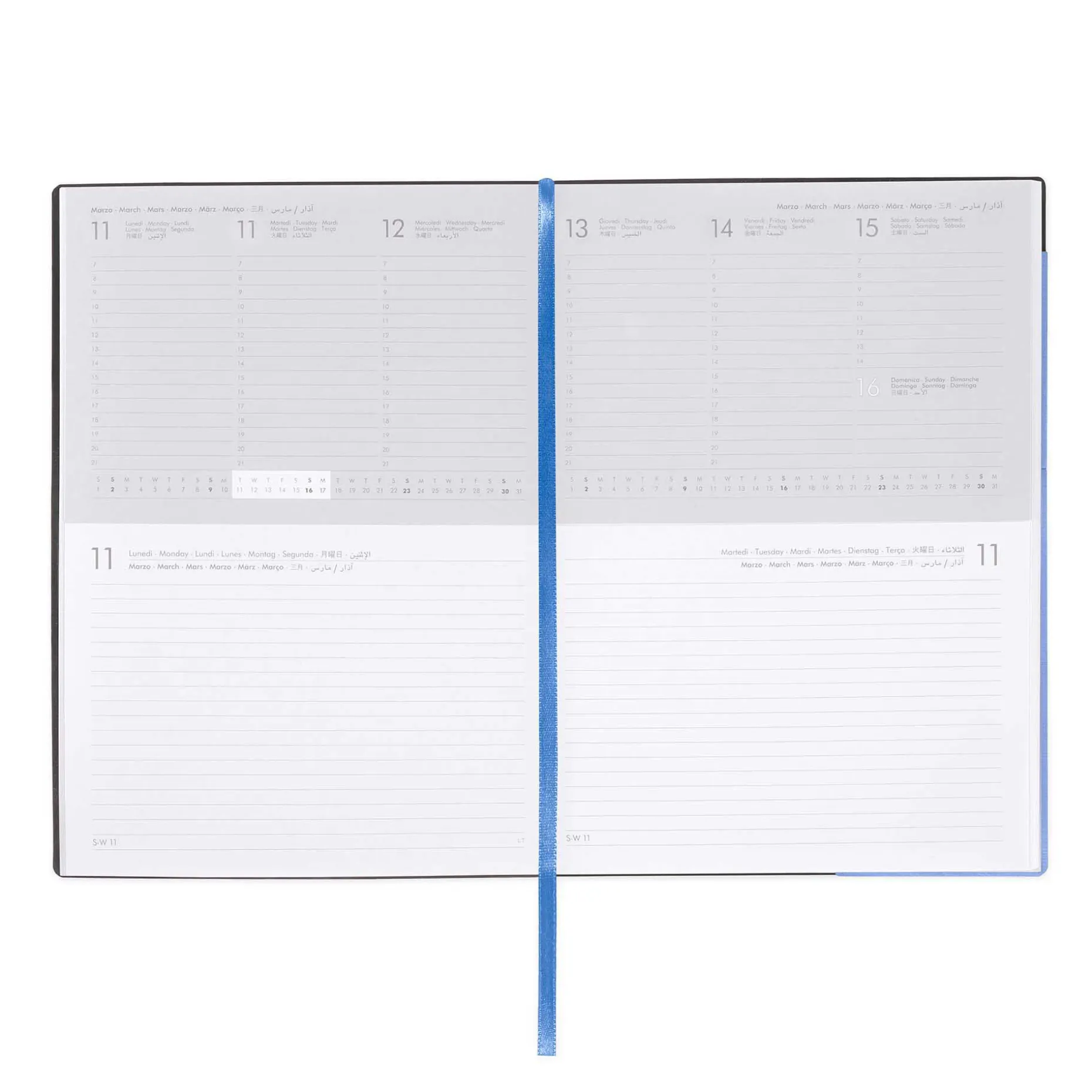 Agenda 12 Mois Semainier & Journalier - Large - 2025