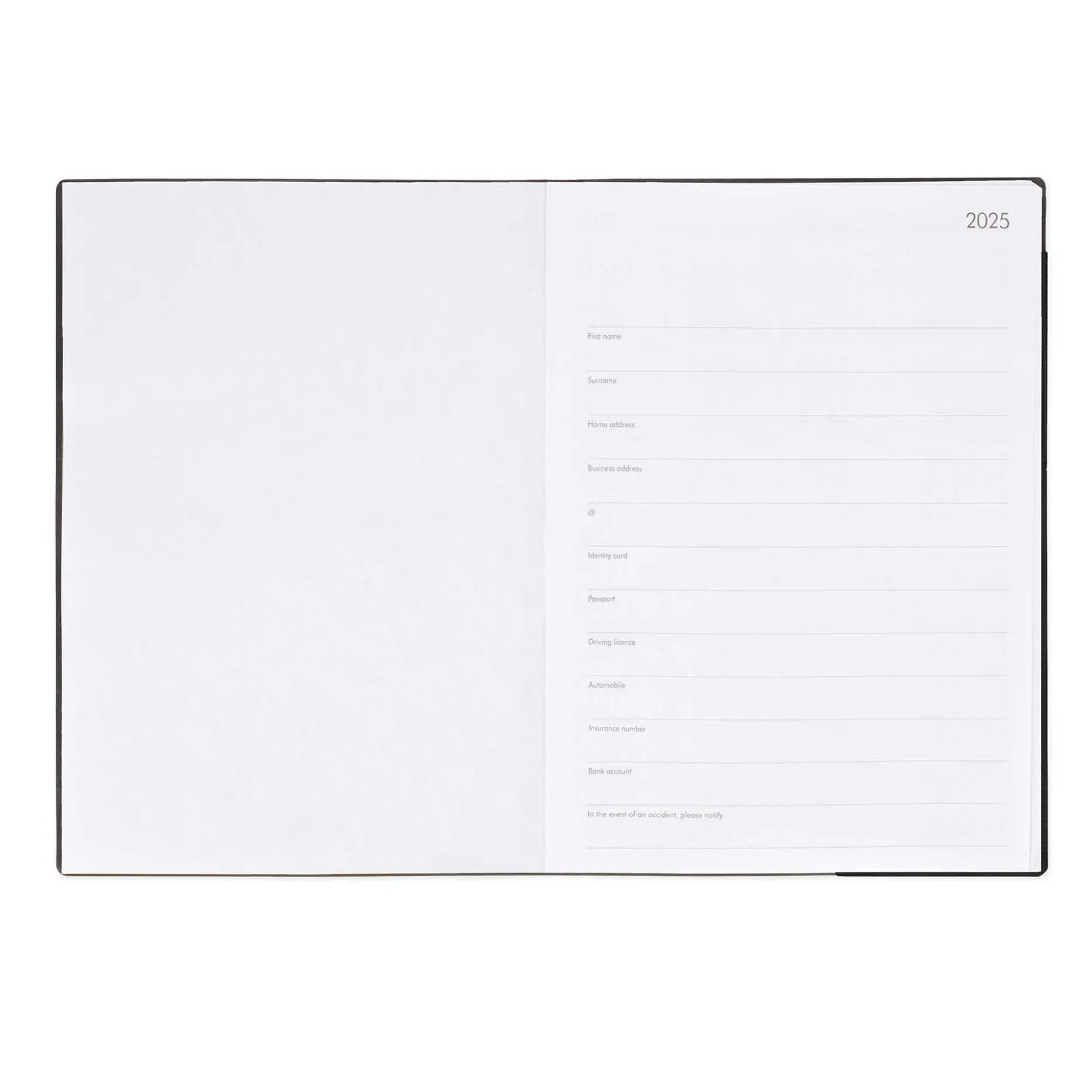 Agenda 12 Mois Semainier & Journalier - Large - 2025