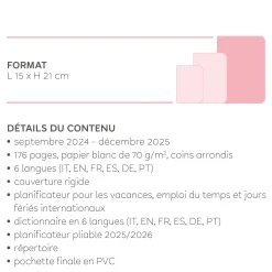 Agenda 16 Mois Semainier - Large - À Spirale - 2024/2025