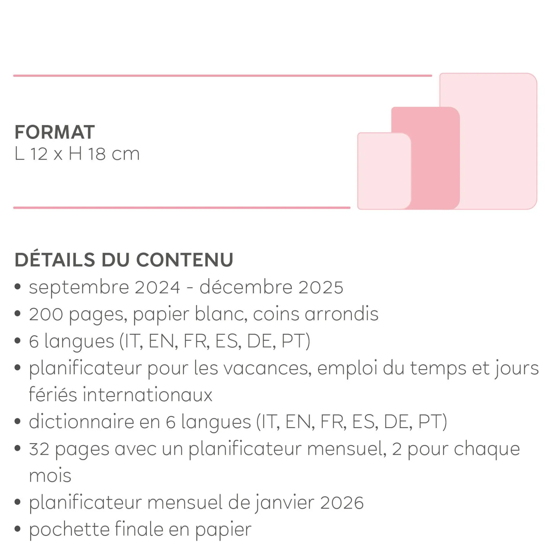 Agenda 16 Mois Semainier - Medium - 2024/2025