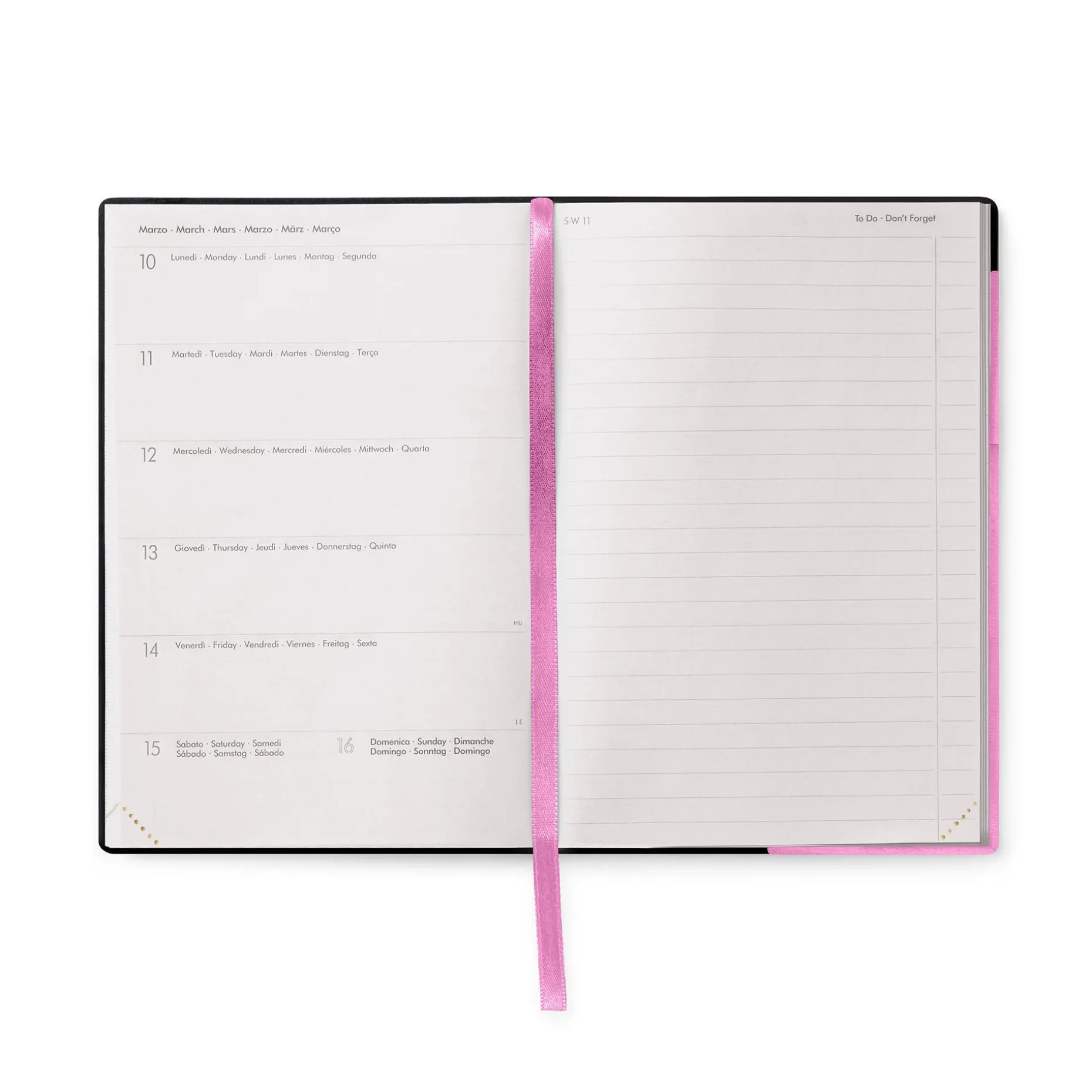 Agenda 18 Mois Semainier - Medium - Avec Section pour Notes - 2024/2025