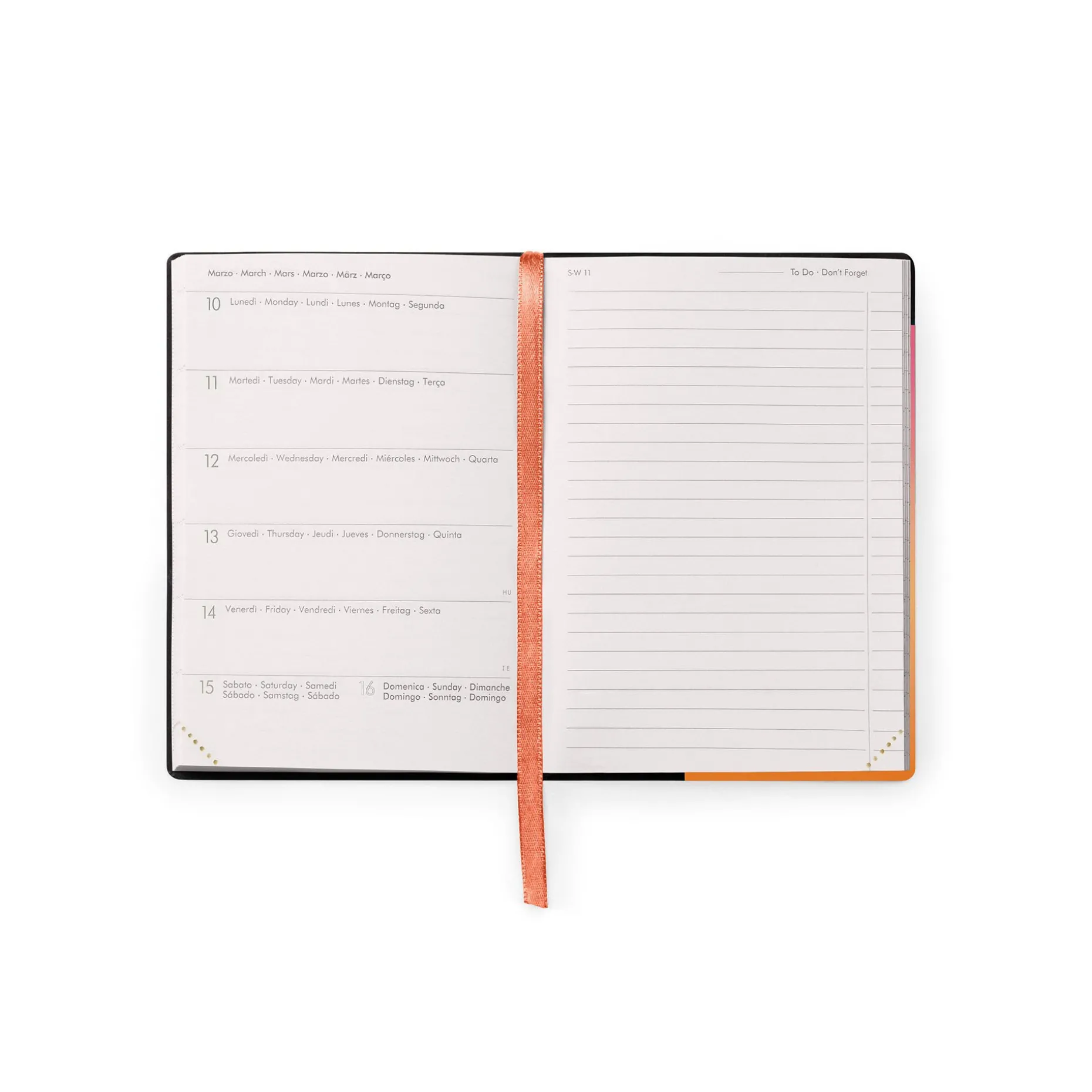 Agenda 18 Mois Semainier - Small - Avec Section Pour Notes - 2024/2025