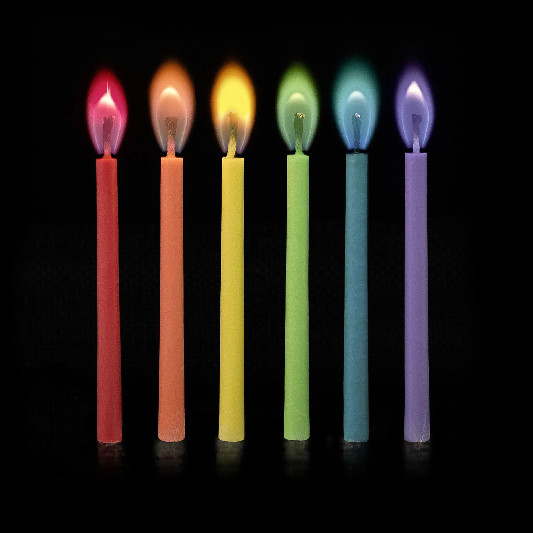 Bougies avec Flamme Colorée