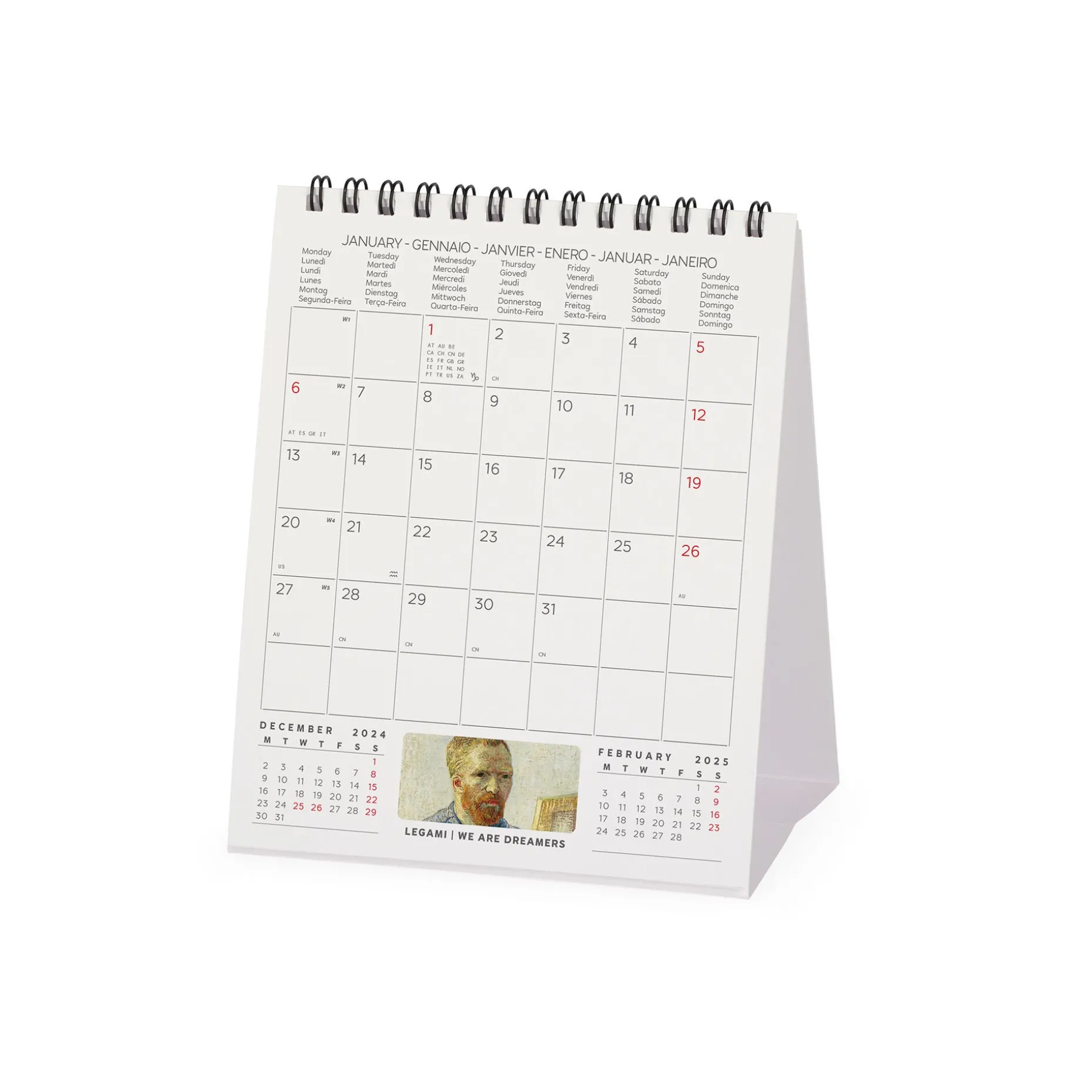 Calendrier de Table 2025 - 12 x 14,5 cm