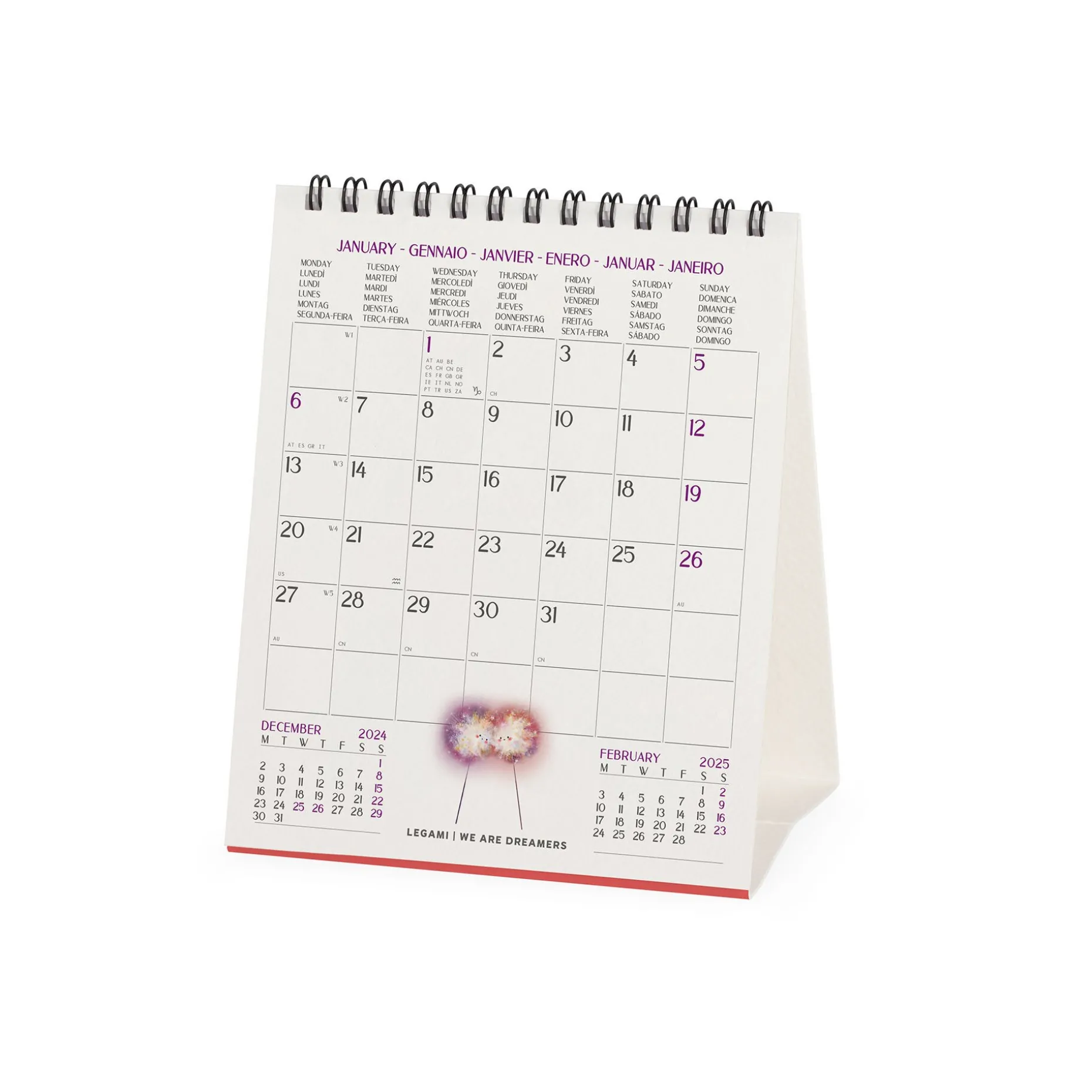 Calendrier de Table 2025 - 12 x 14,5 cm