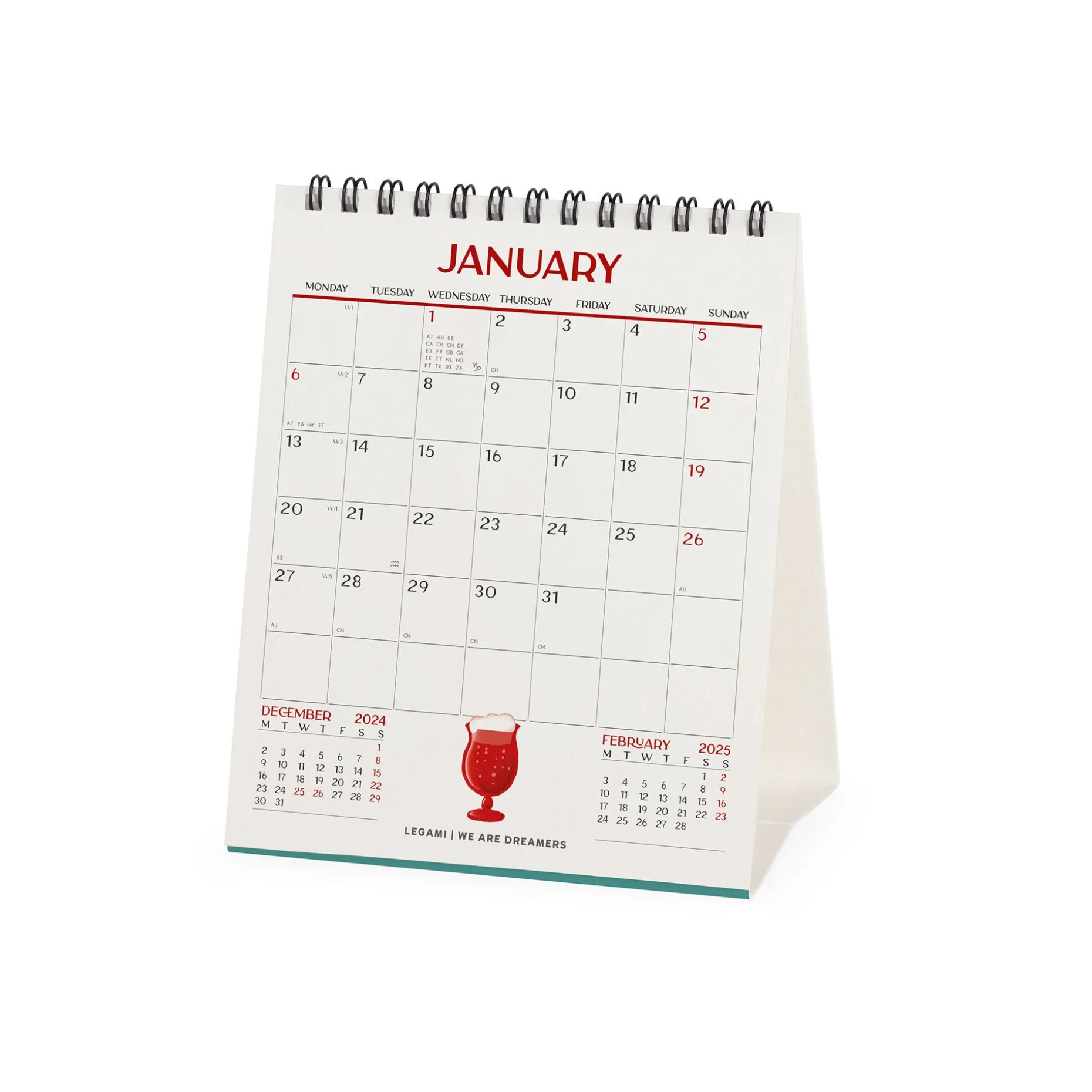 Calendrier de Table 2025 - 12 x 14,5 cm