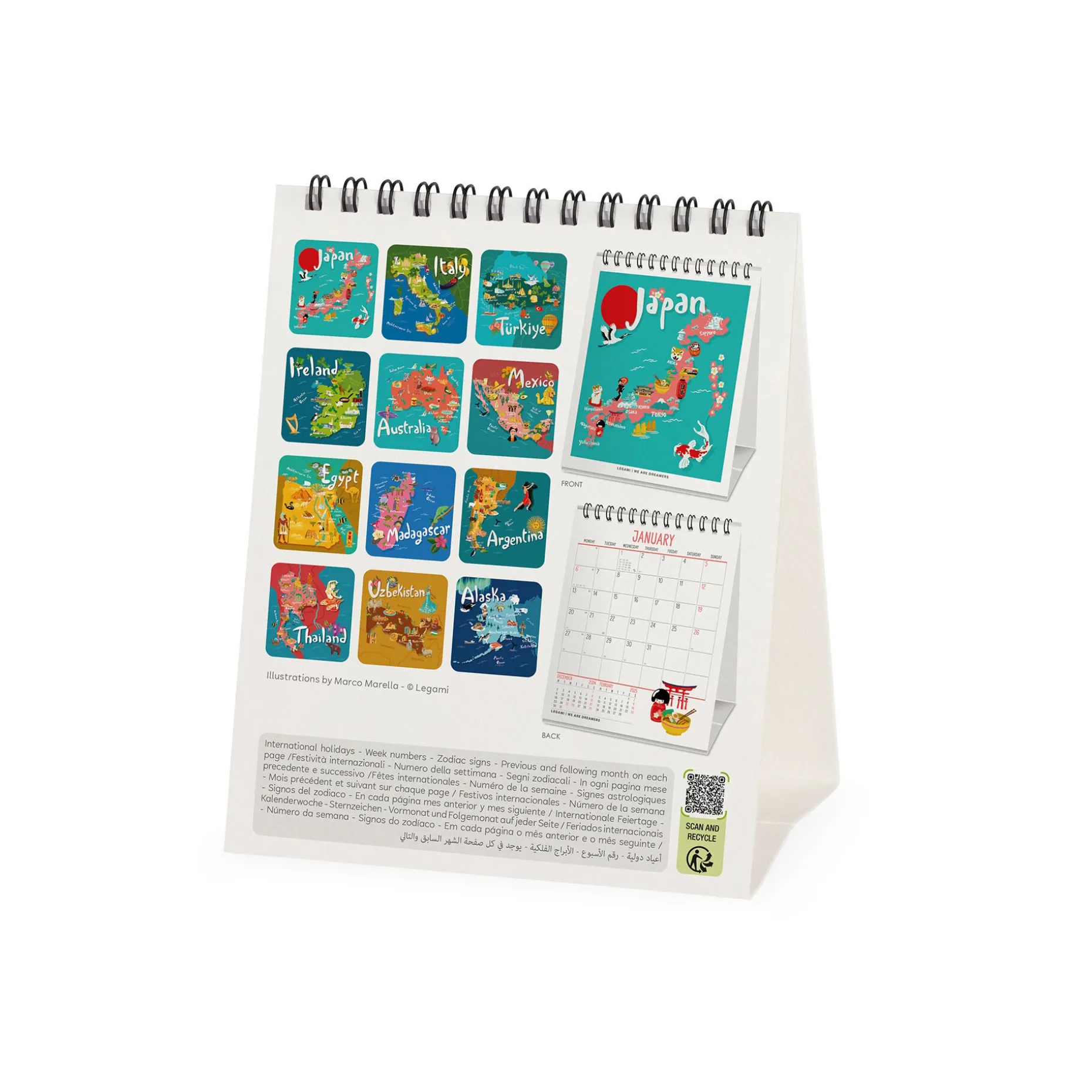 Calendrier de Table 2025 - 12 x 14,5 cm