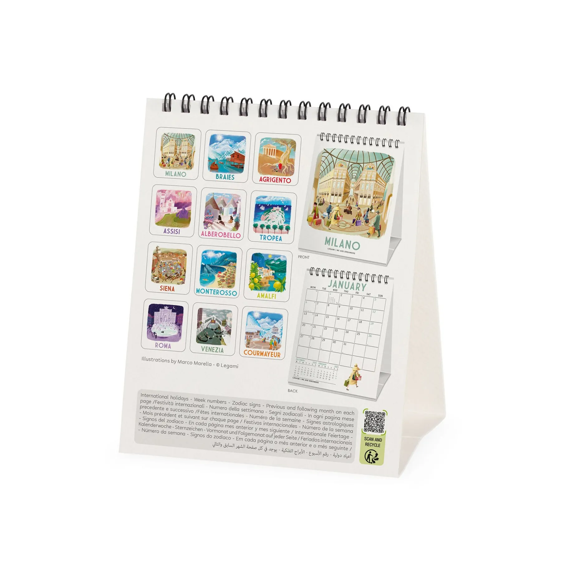Calendrier de Table 2025 - 12 x 14,5 cm