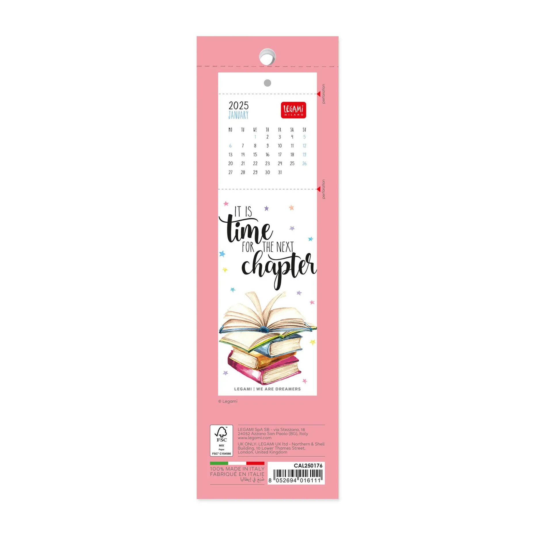Calendrier Marque-Page 2025 - 5,5 x 18 cm