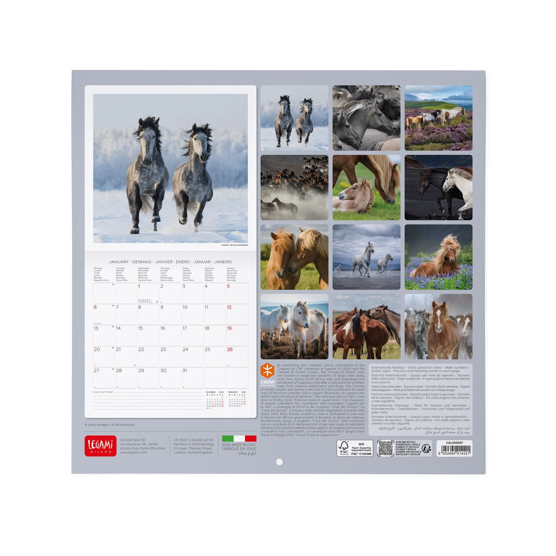Calendrier Mural 2025 - 30 x 29 cm