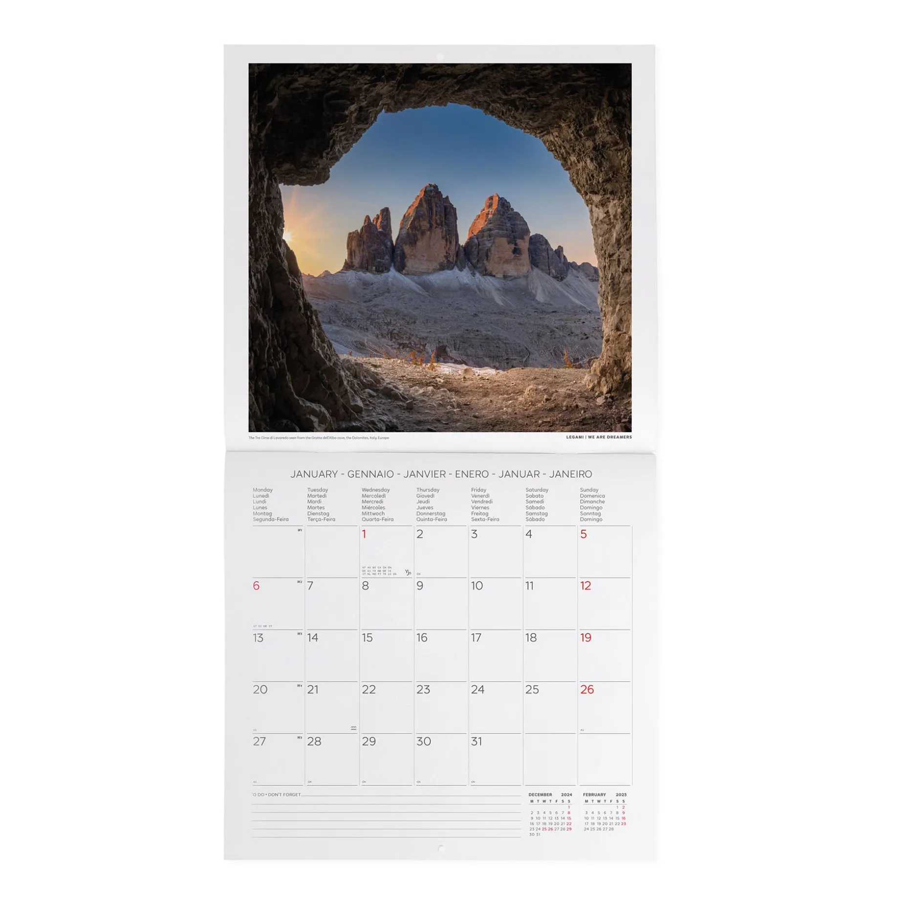 Calendrier Mural 2025 - 30 x 29 cm