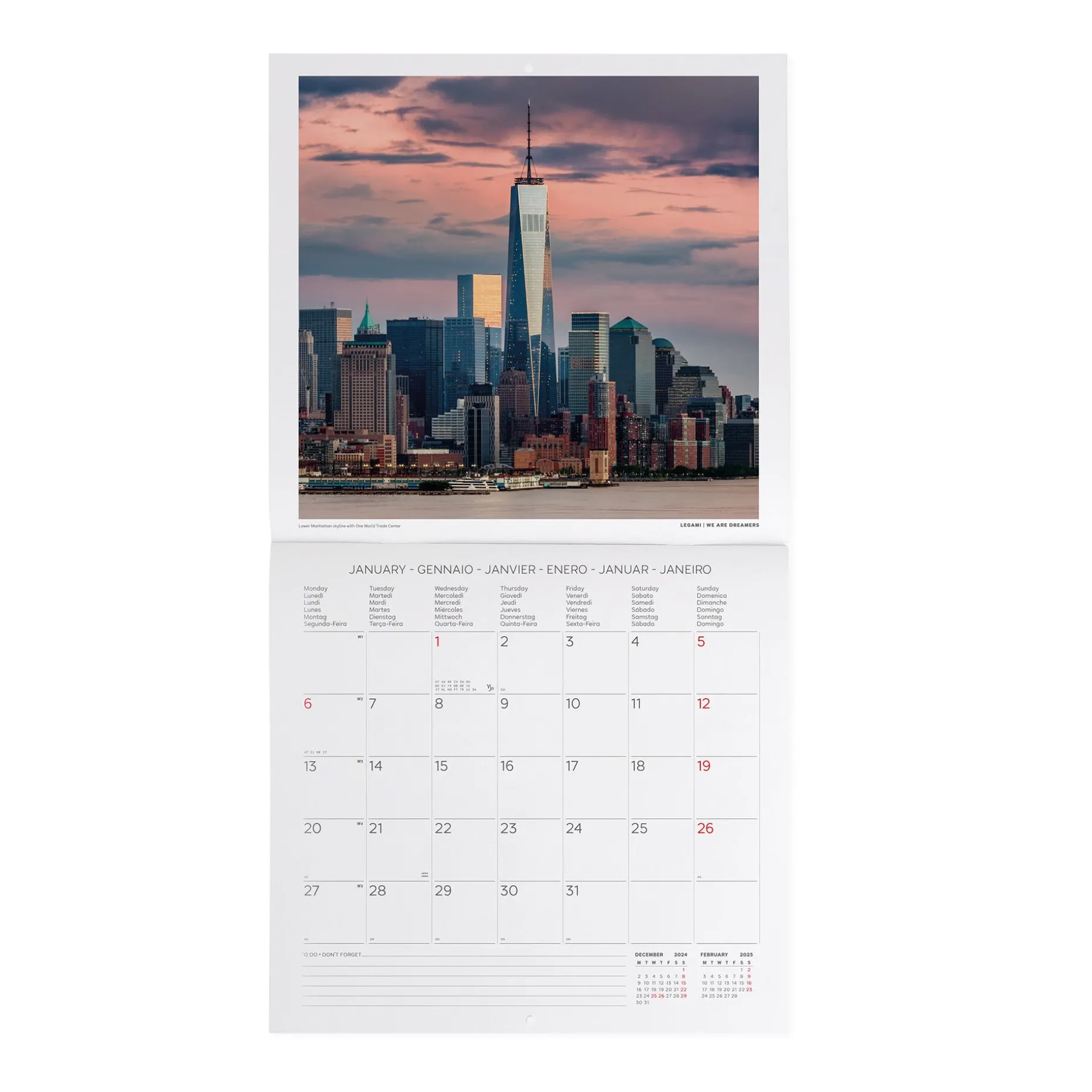 Calendrier Mural 2025 - 30 x 29 cm