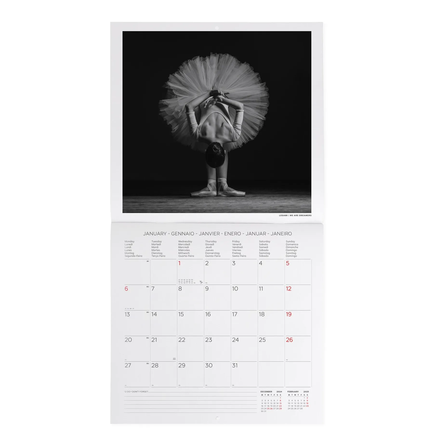 Calendrier Mural 2025 - 30 x 29 cm
