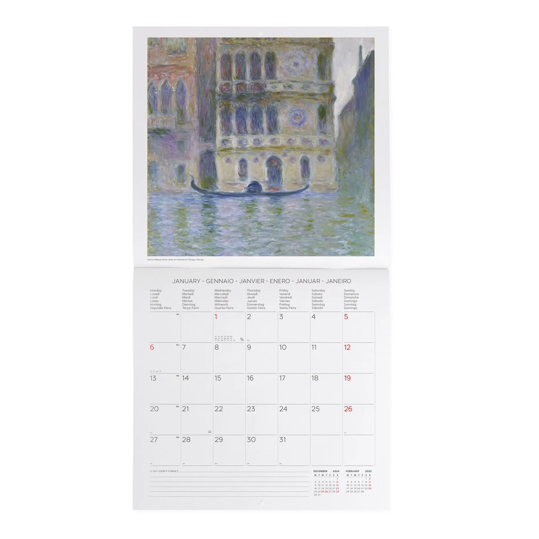 Calendrier Mural 2025 - 30 x 29 cm