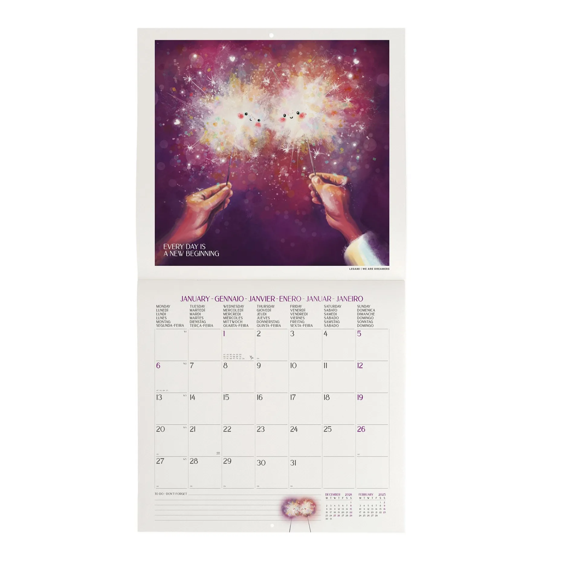 Calendrier Mural 2025 - 30 x 29 cm