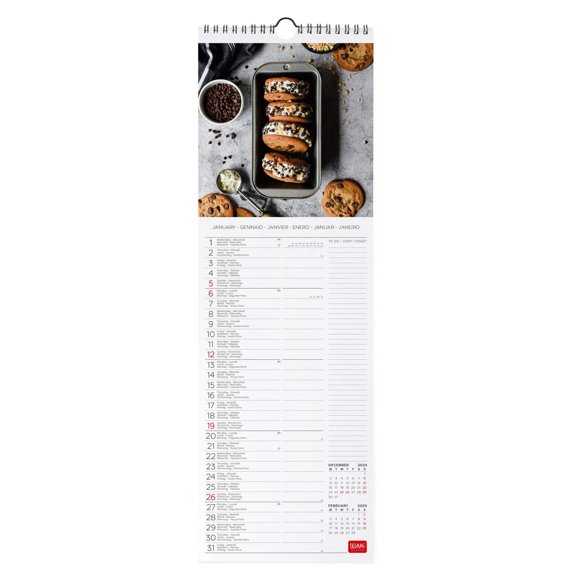Calendrier Mural 2025 - 16 x 49 cm