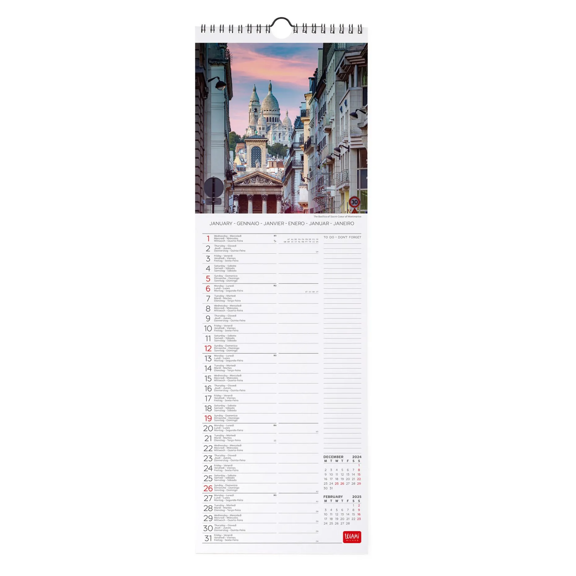Calendrier Mural 2025 - 16 x 49 cm