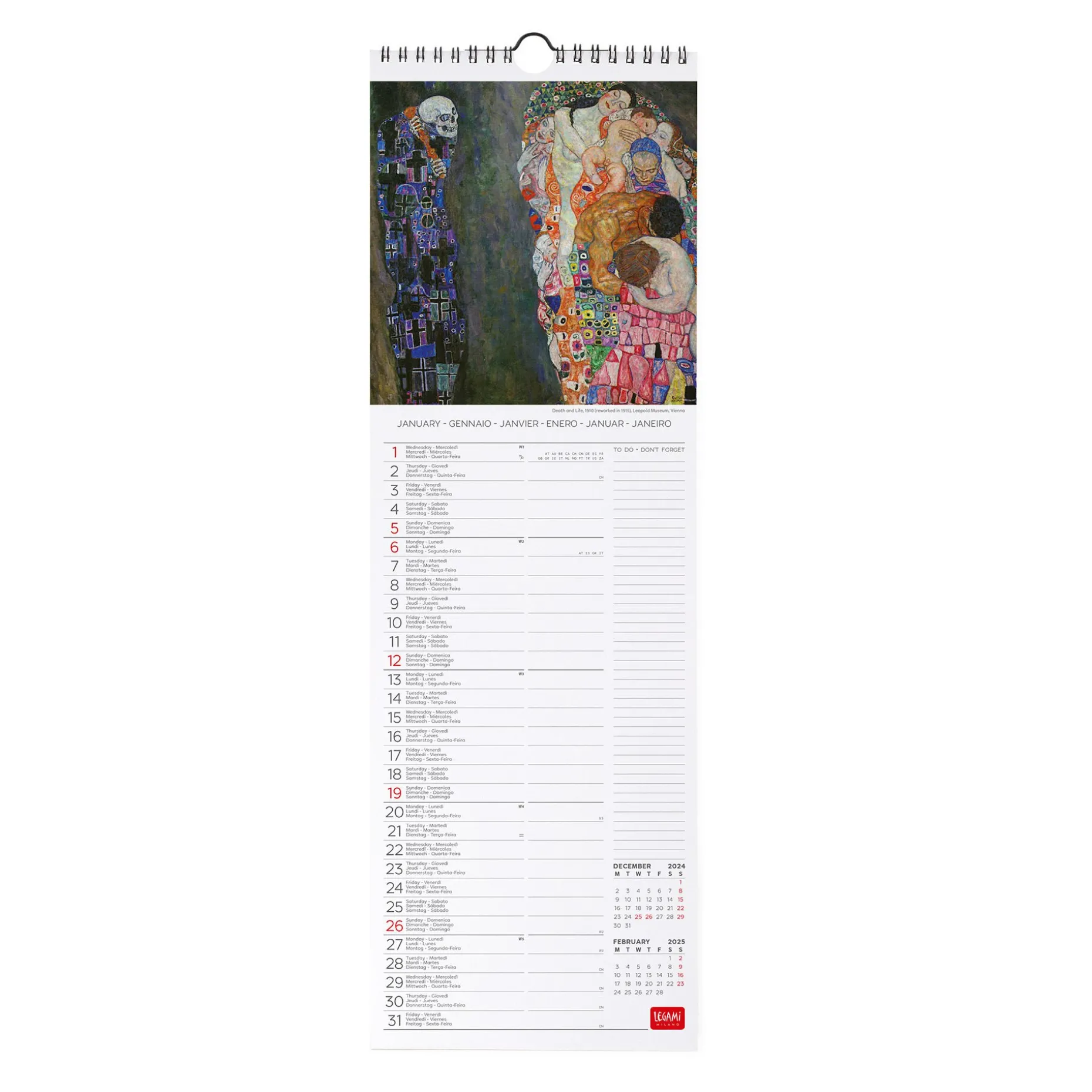 Calendrier Mural 2025 - 16 x 49 cm