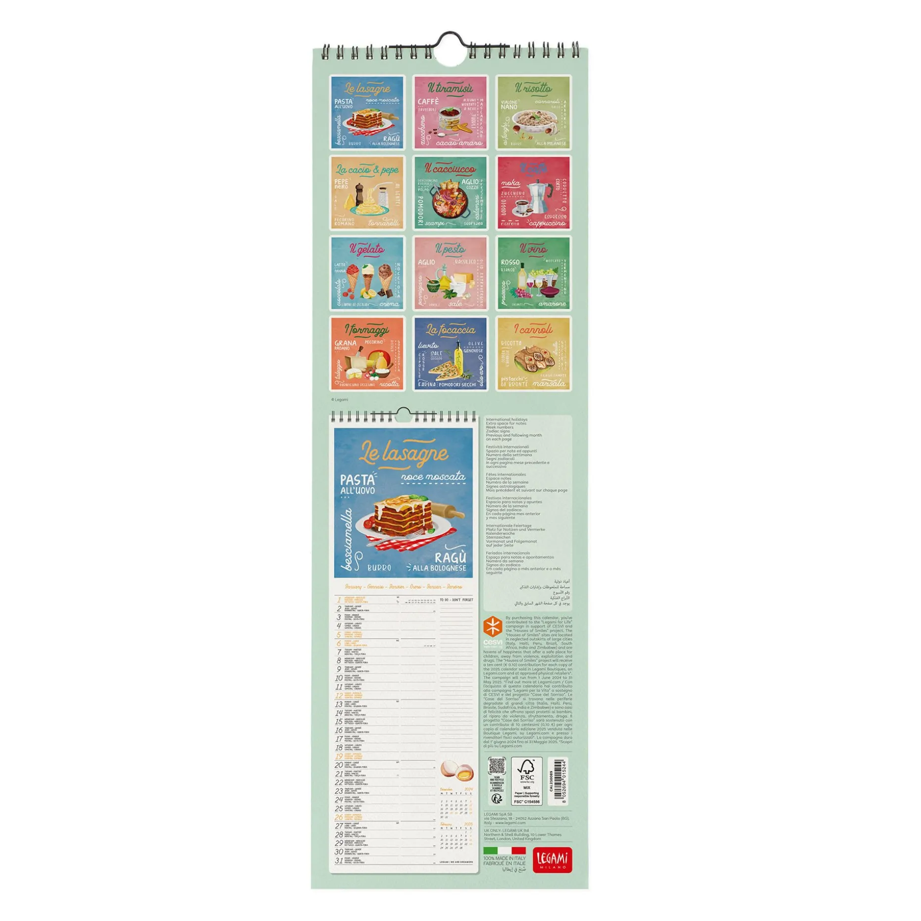 Calendrier Mural 2025 - 16 x 49 cm