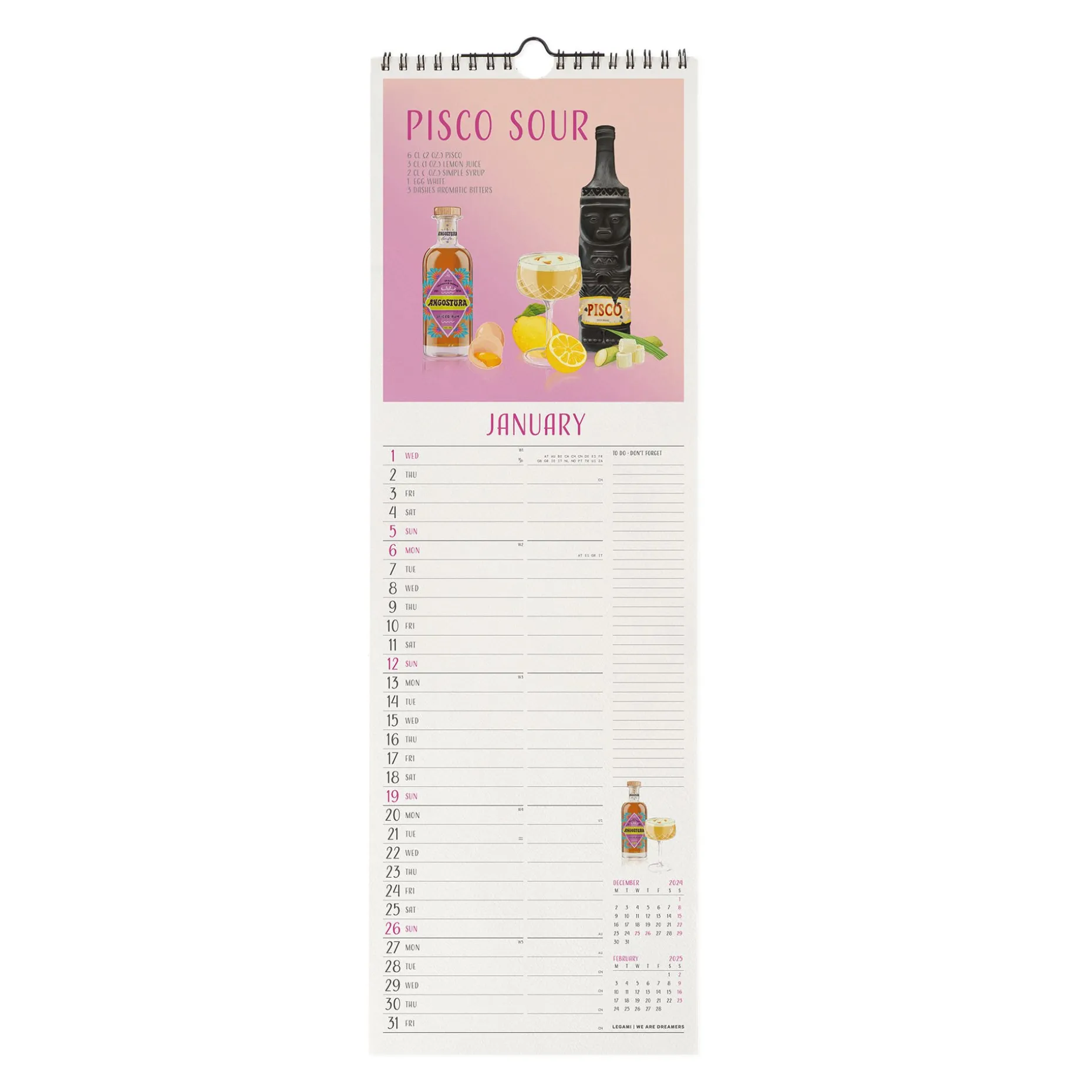 Calendrier Mural 2025 - 16 x 49 cm