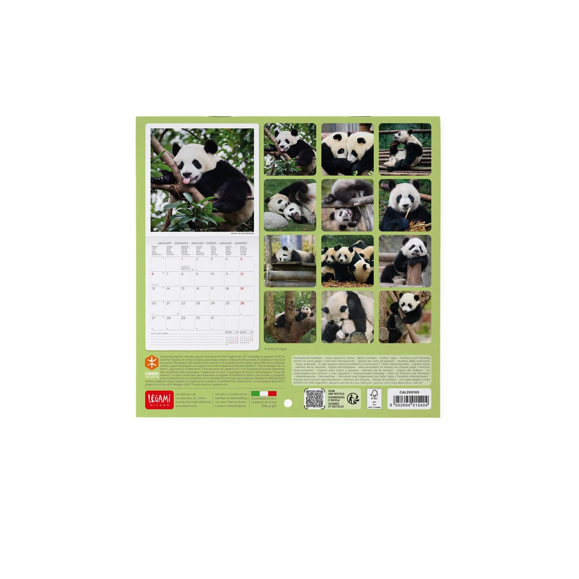 Calendrier Mural 2025 - 18 x 18 cm