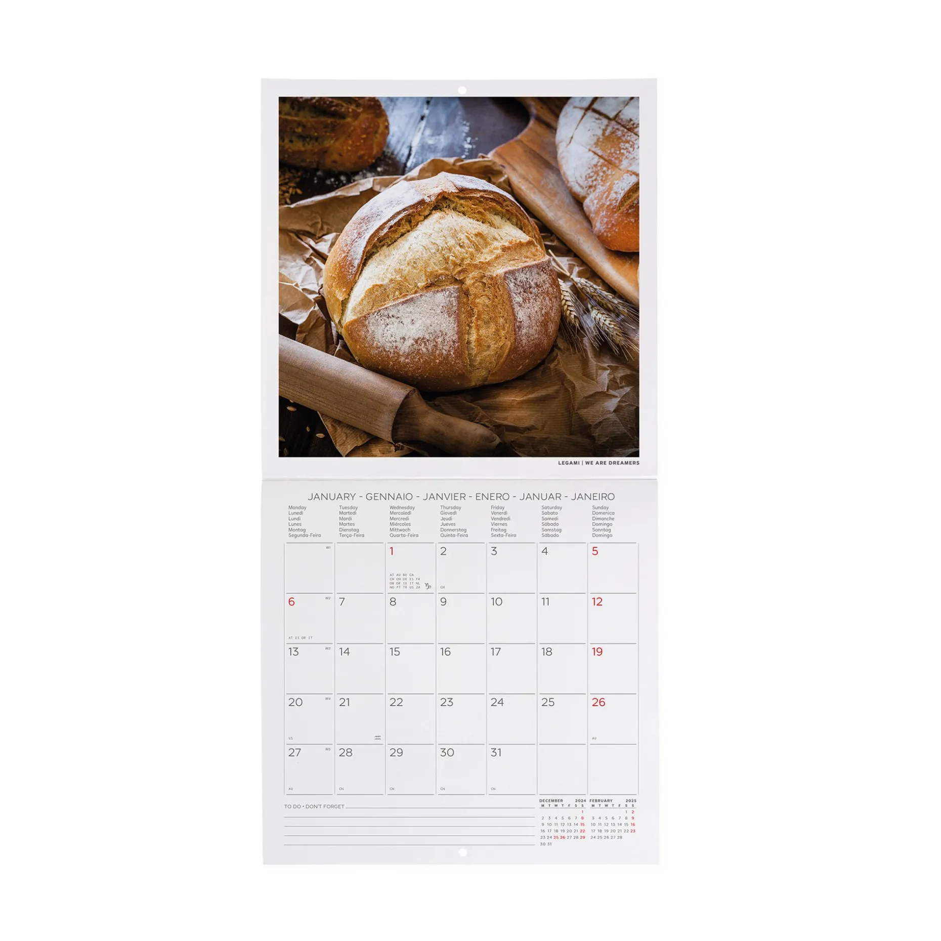 Calendrier Mural 2025 - 18 x 18 cm