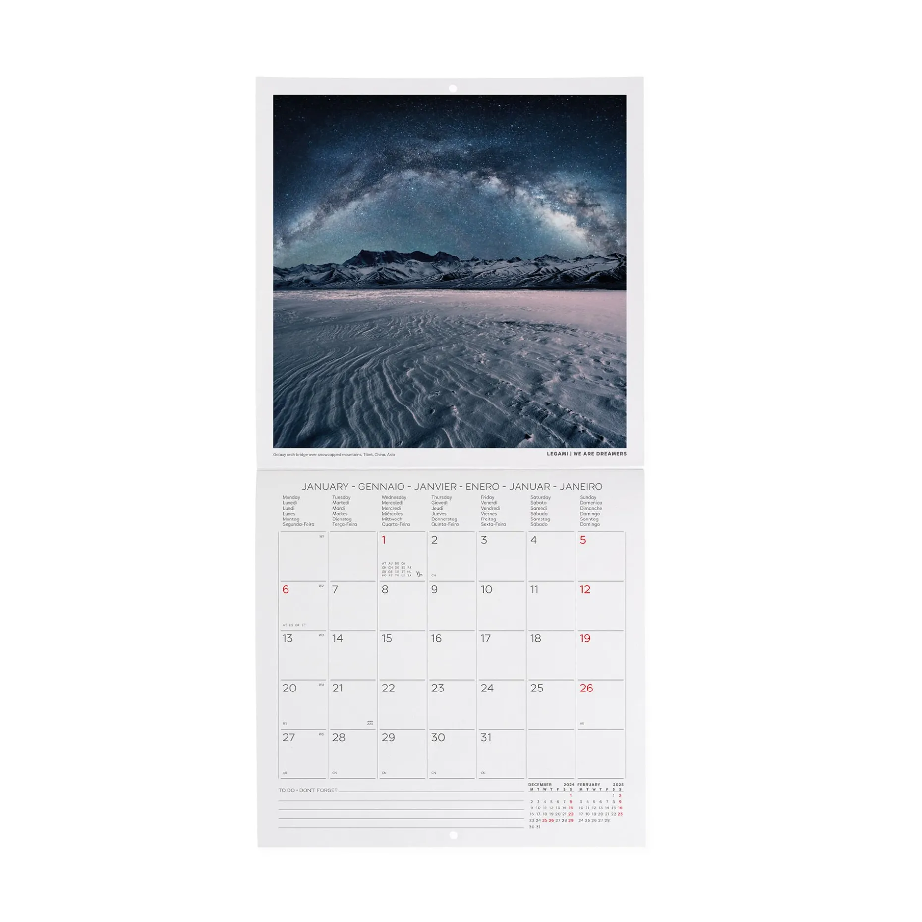 Calendrier Mural 2025 - 18 x 18 cm