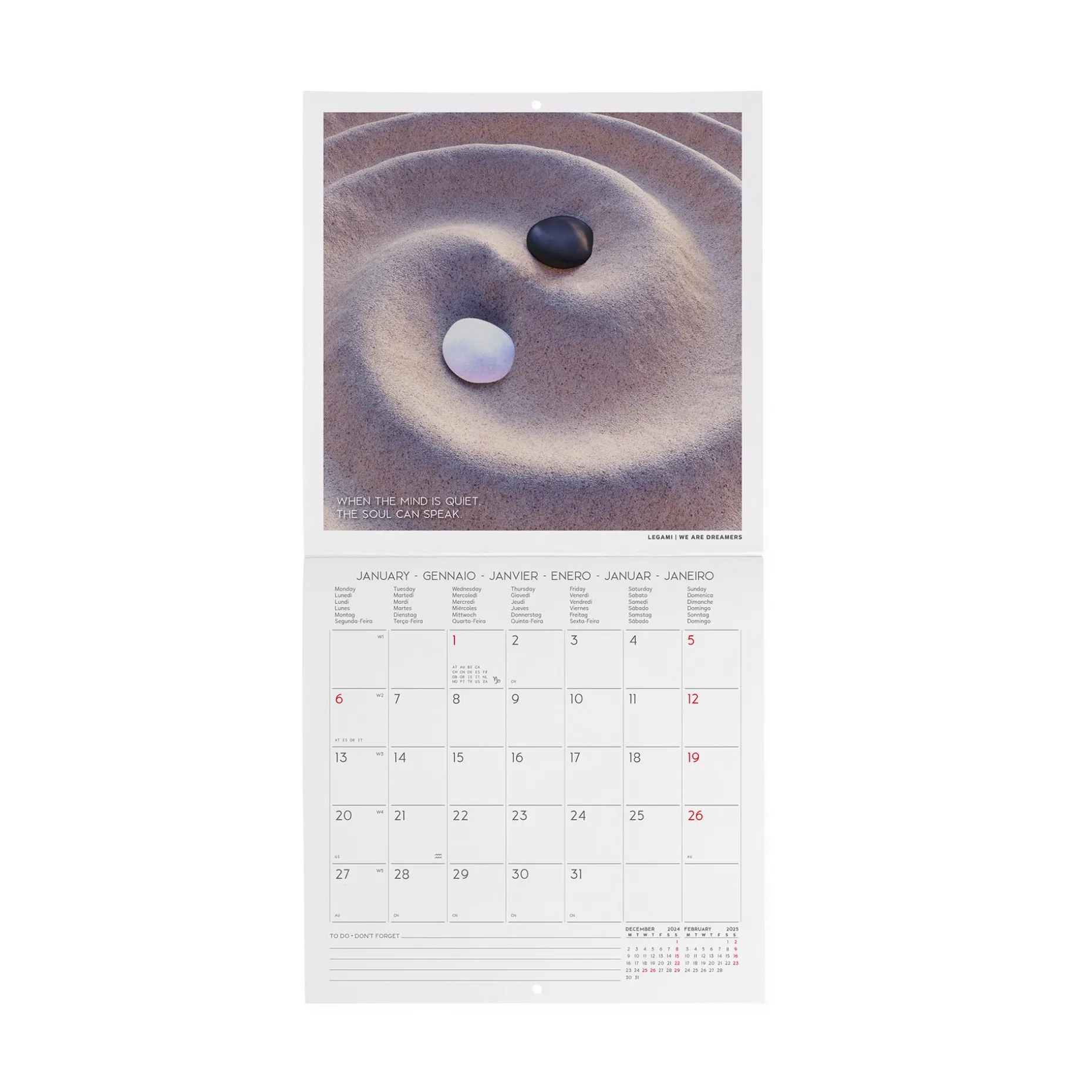 Calendrier Mural 2025 - 18 x 18 cm