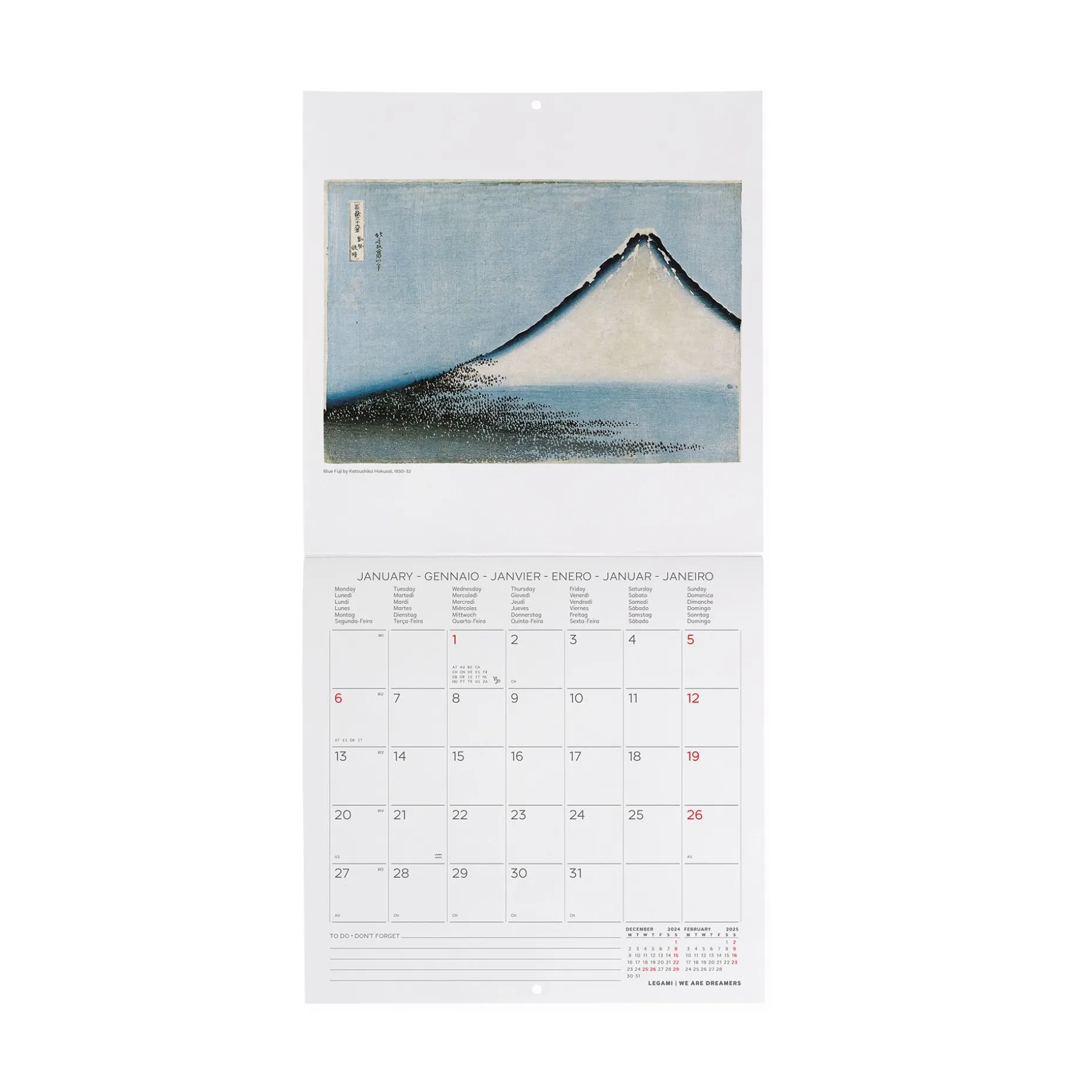 Calendrier Mural 2025 - 18 x 18 cm
