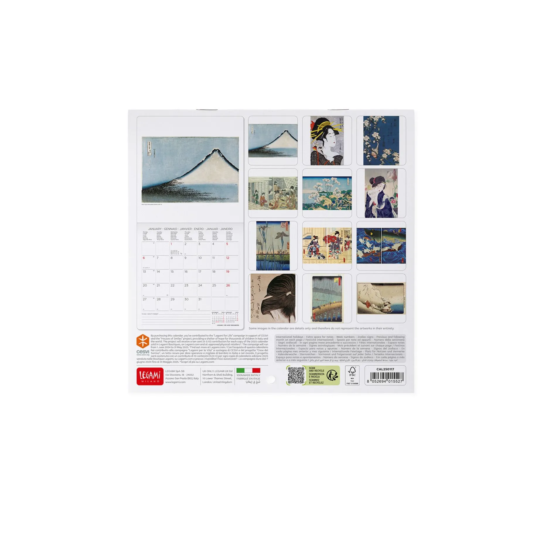 Calendrier Mural 2025 - 18 x 18 cm