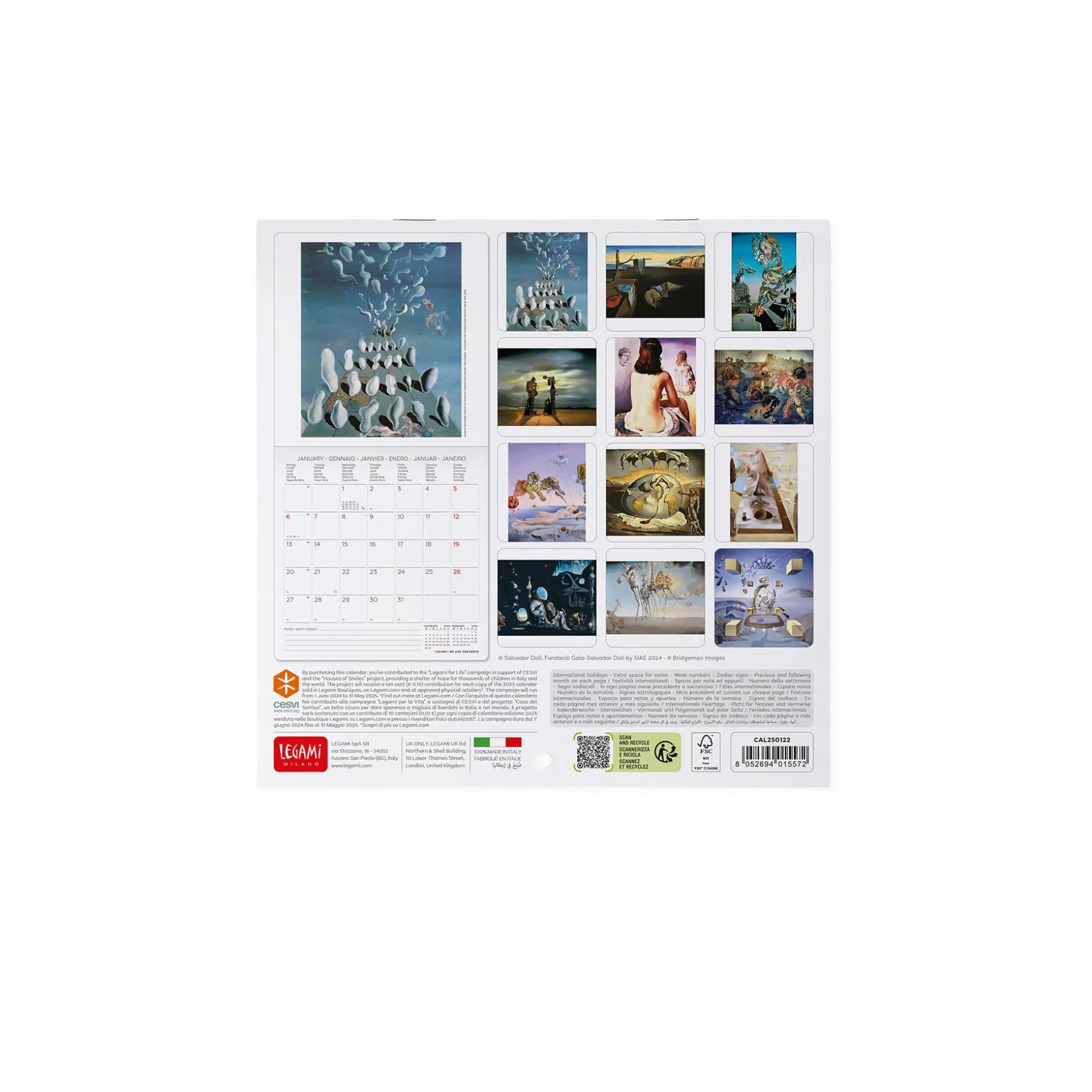Calendrier Mural 2025 - 18 x 18 cm