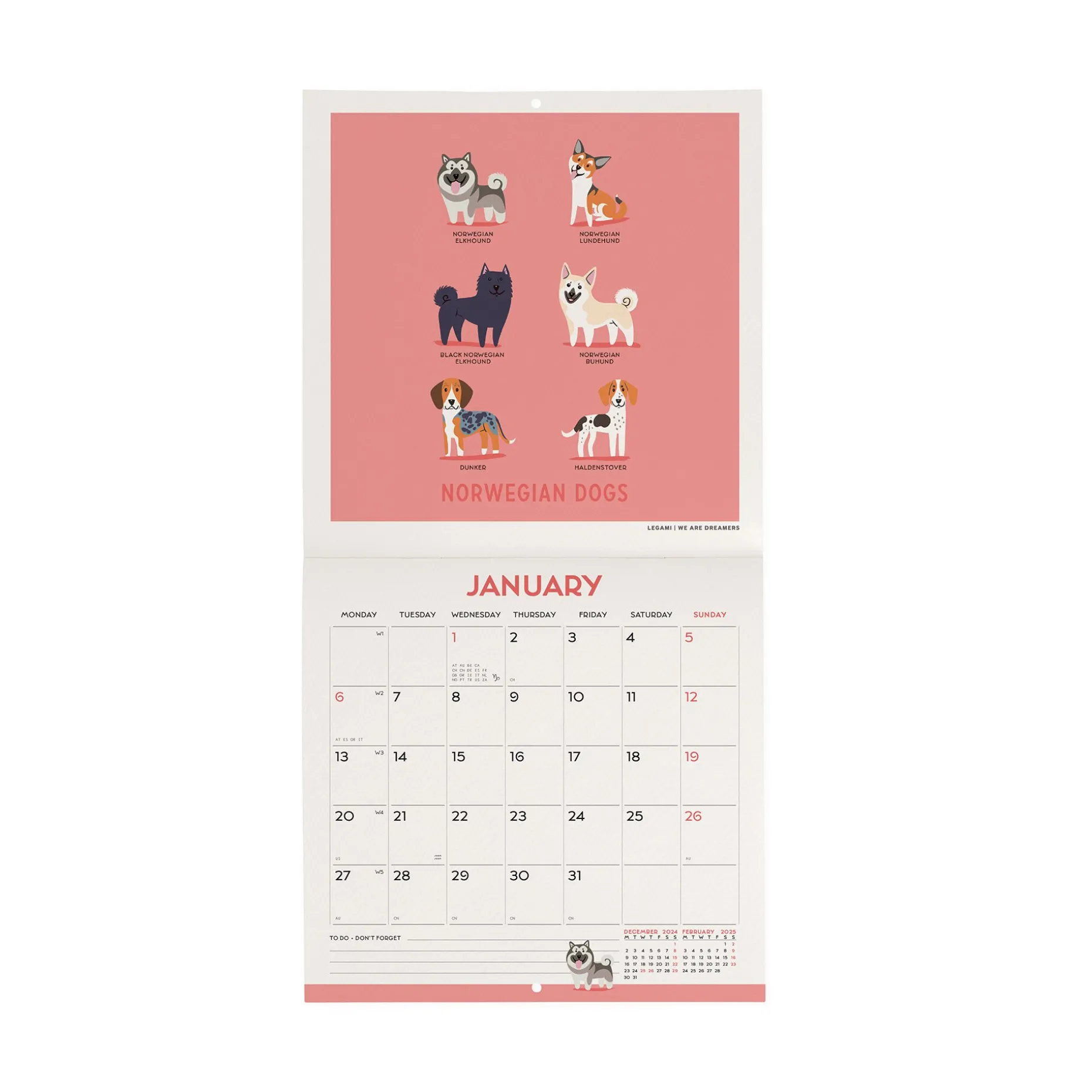 Calendrier Mural 2025 - 18 x 18 cm