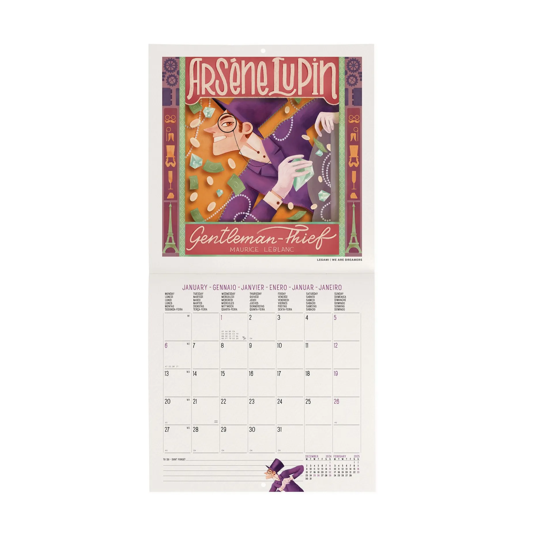 Calendrier Mural 2025 - 18 x 18 cm
