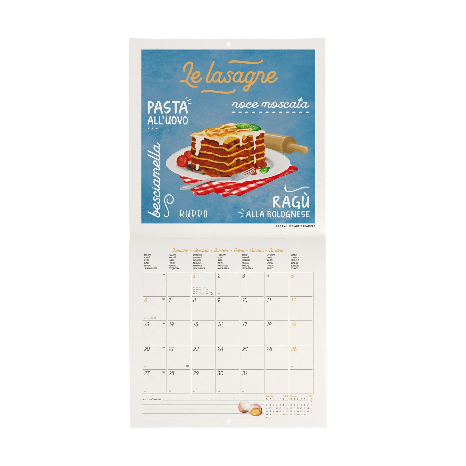 Calendrier Mural 2025 - 18 x 18 cm