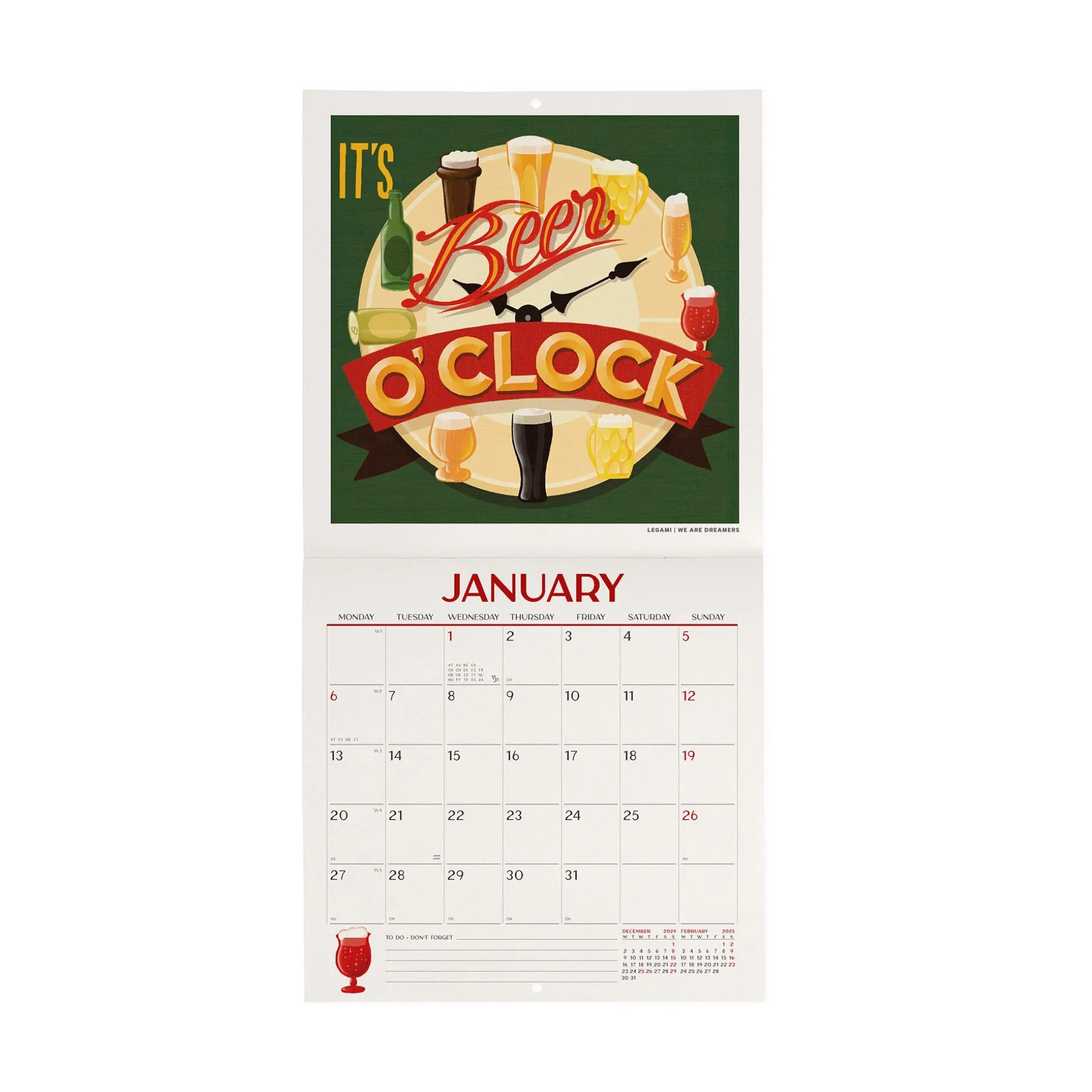 Calendrier Mural 2025 - 18 x 18 cm
