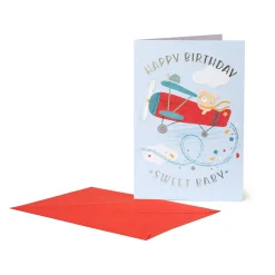 Carte d'Anniversaire - Teddy Plane