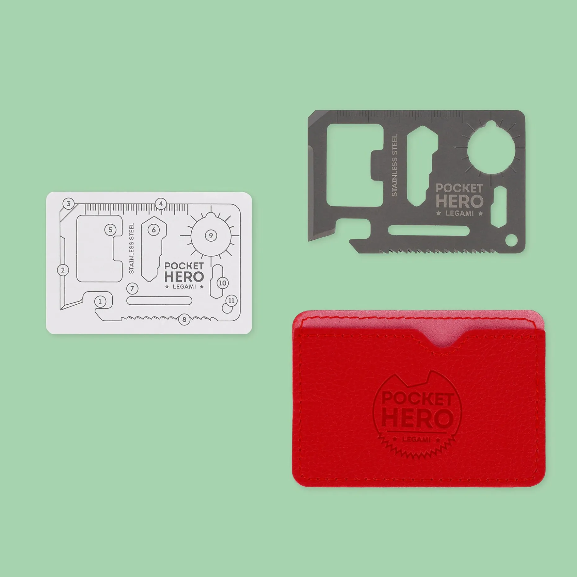 Carte multifonction en acier 11 en 1 - SOS Pocket Hero