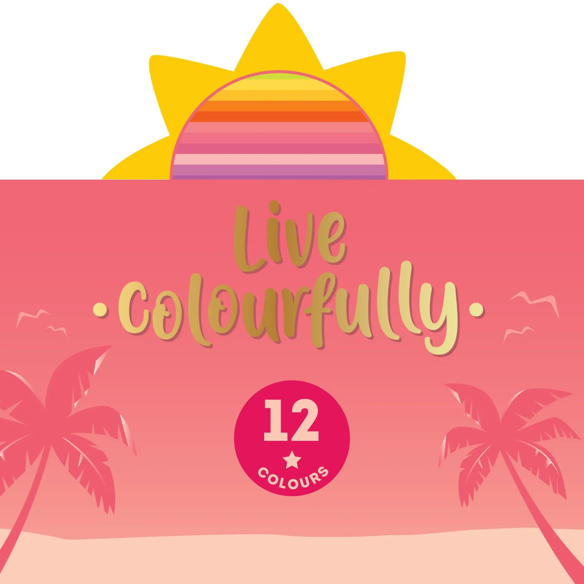 Set de 12 Crayons de Couleur - Live Colorfully
