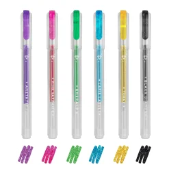 Set de 6 Mini Stylos à Encre Gel Glitter - Shine Like a Diamond