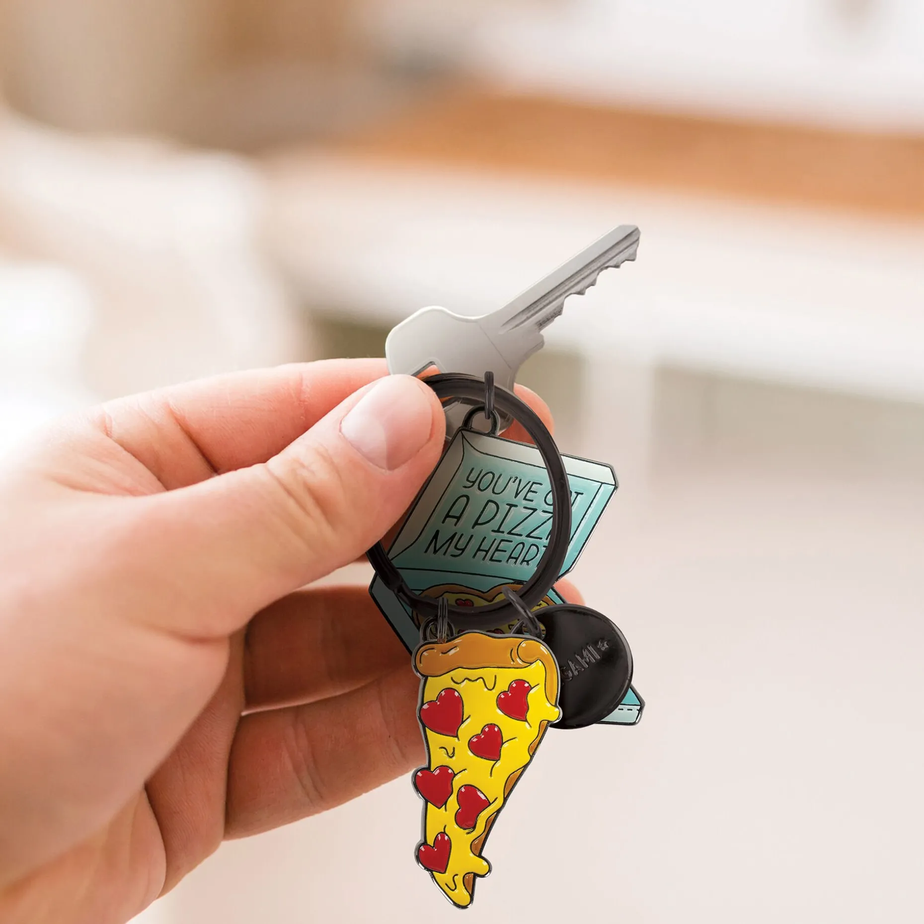 Set de 2 Porte-clés en Métal Émaillé - What A Key Ring!