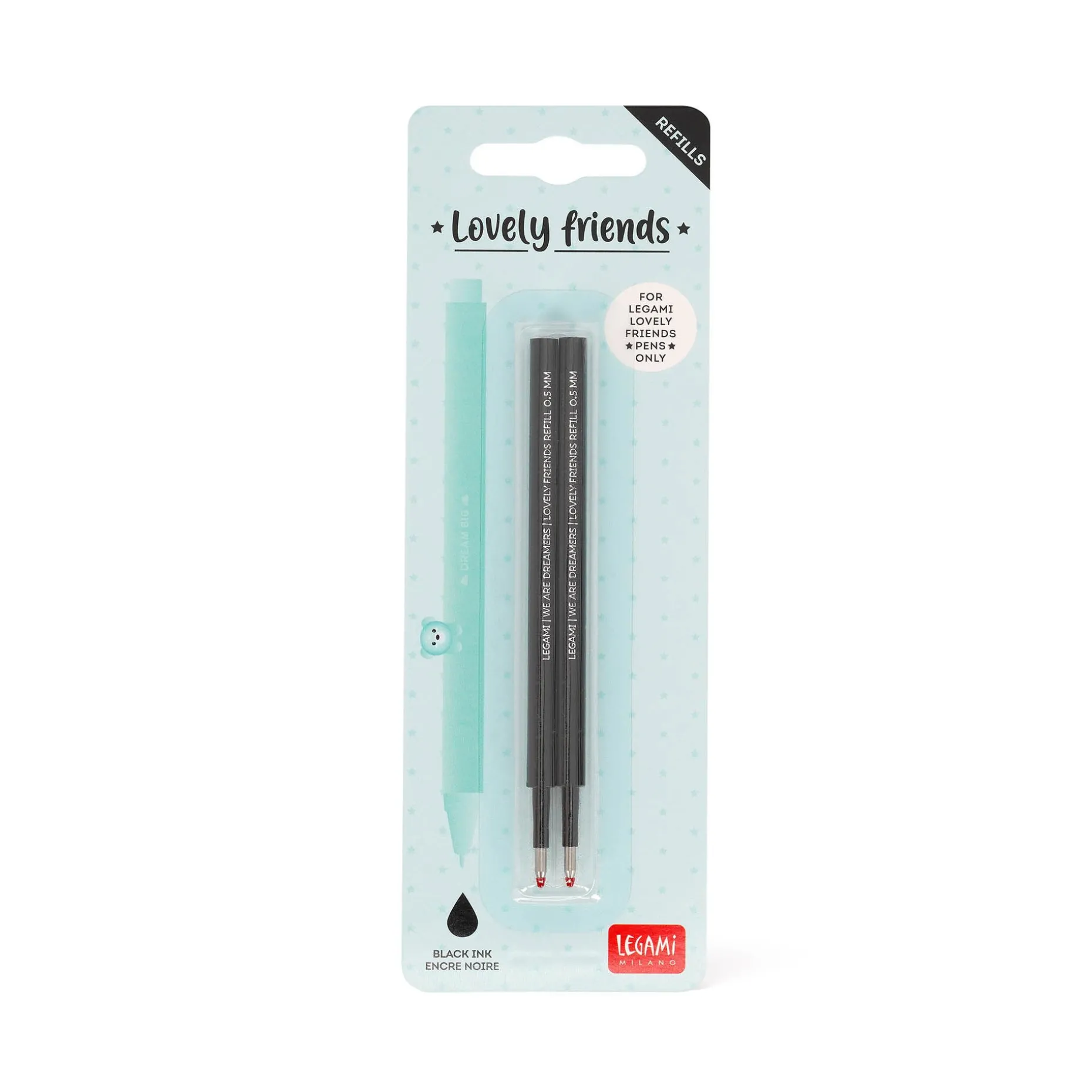 Set de 2 Recharges pour Stylo à Encre Gel - Lovely Friends