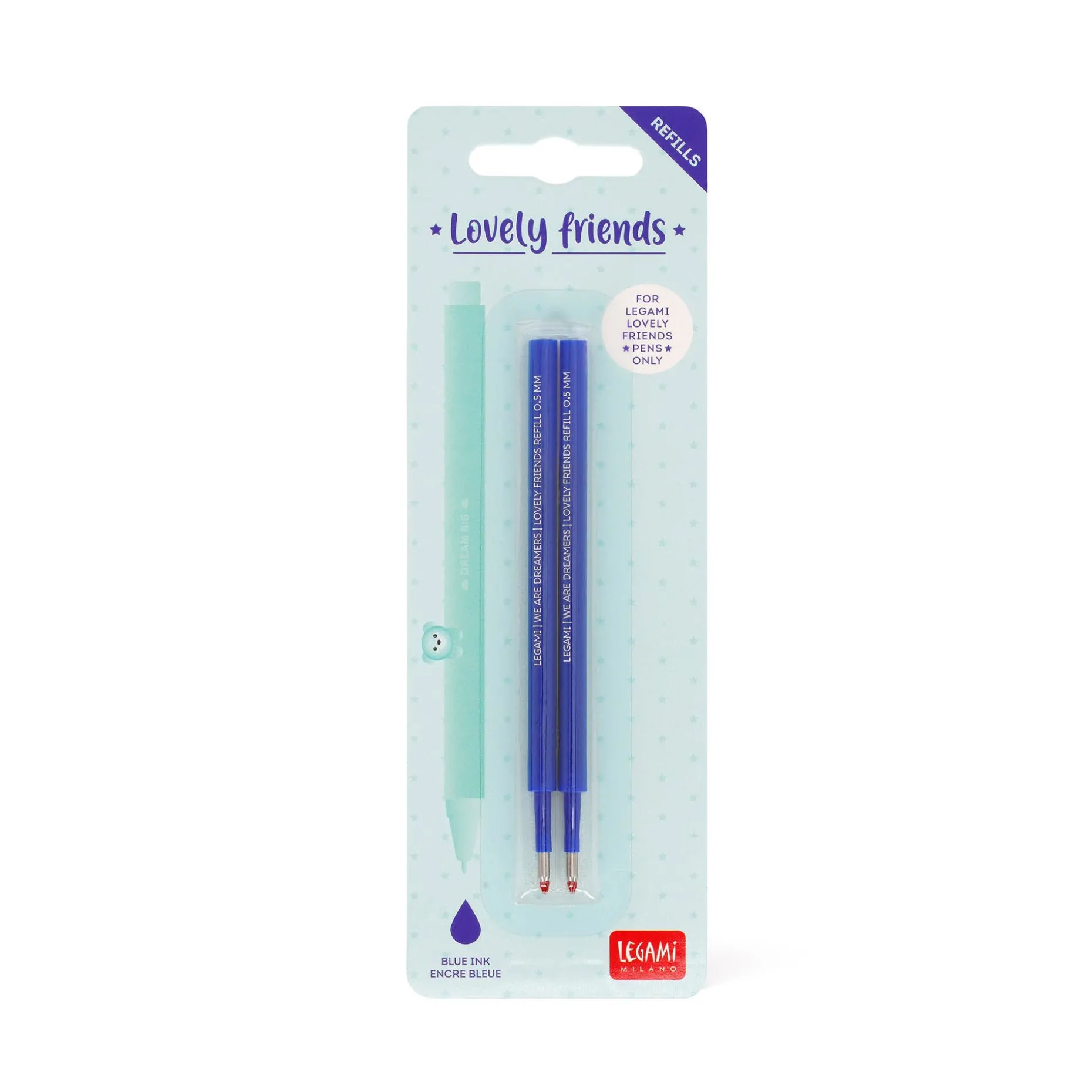 Set de 2 Recharges pour Stylo à Encre Gel - Lovely Friends