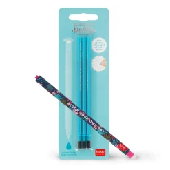 Set Stylo effaçable Flora et recharge turquoise