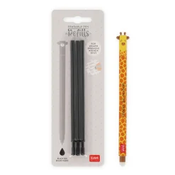 Set Stylo effaçable Giraffe et recharge noire