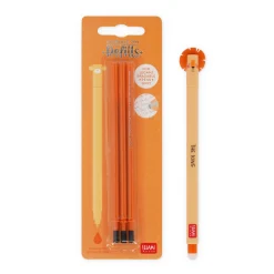 Set Stylo effaçable Lion et recharge orange