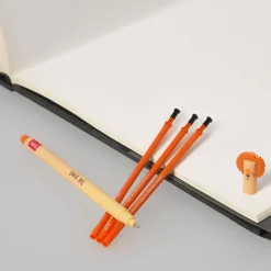 Set Stylo effaçable Lion et recharge orange