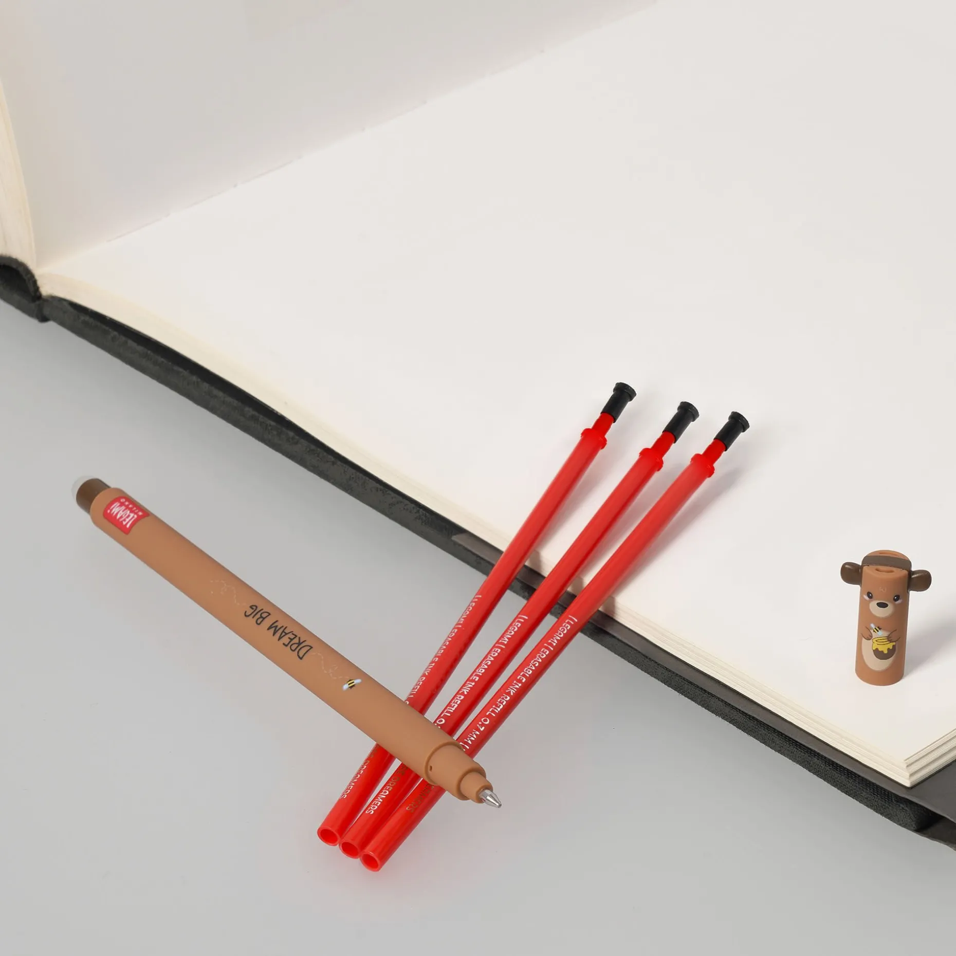 Set Stylo effaçable TeddyBear et recharge rouge